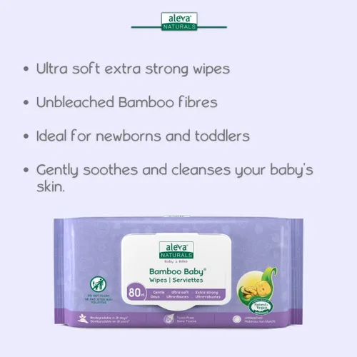 Vista 5 de Aleva Naturals Toallitas de bambú para bebés - 480 ct