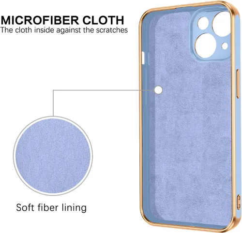 Vista 9 de BENTOBEN Funda para iPhone 14 Plus, soporte de anillo delgado con soporte, protección a prueba de golpes, parachoques de TPU suave, azul claro