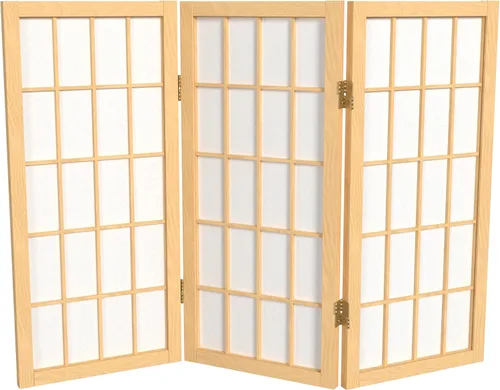 Vista 21 de Biombo portátil simple de 2 pies Biombo diseño Shoji, clásico diseño japonés 4 anchuras, 6 colores, Madera, Negro