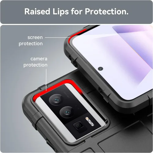 Vista 6 de Funda delgada para Xiaomi Poco F5 Pro, funda para Redmi K60/K60 Pro, resistente funda duradera para exteriores con protección de grado militar a