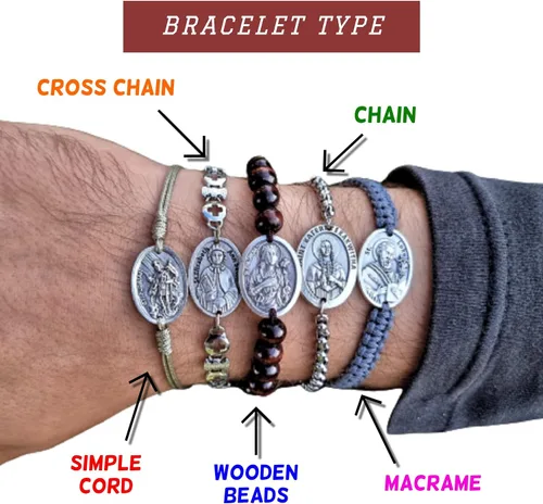 Vista 2 de Pulsera de San Judas TadeoSan Judas Tadeo Medalla católica Patrono de los Casos Desesperados Causas Perdidas Hombres Mujeres Niños Regalo Religioso