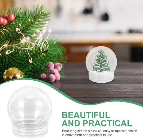 Vista 7 de DECHOUS Kit de globos de nieve de 5.1 fl oz, bolas de Navidad de plástico para decoración de bolas de Navidad transparentes de burbujas de plástico