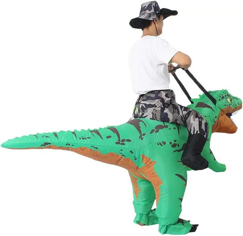 Vista 6 de Disfraces inflables de dinosaurio para adultos disfraz de Halloween de T-REX divertido disfraz de dinosaurio