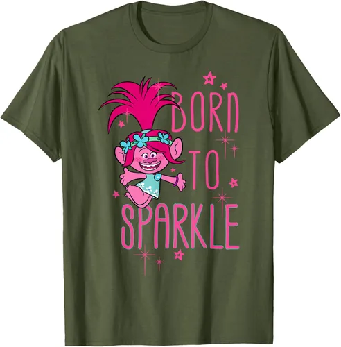 Vista 51 de DreamWorks Trolls Camiseta Born to Sparkle Negro