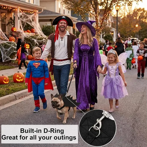 Vista 2 de Alas de murciélago para perros, disfraces de Halloween para perros y gatos Negro