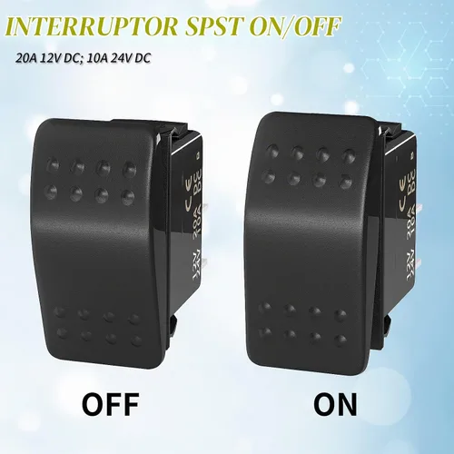 Vista 3 de Joinfworld Interruptor basculante de 12 V, barco marino, 2 pines, interruptor basculante de 20 A, SPST, interruptor de palanca de encendido