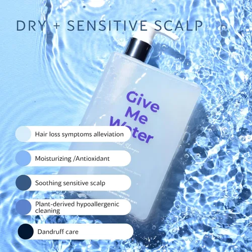 Vista 7 de GiveMeWater Shampoo - Solución profesional para la pérdida de cabello para hidratar y calmar el cuero cabelludo seco (12.17 fl oz)