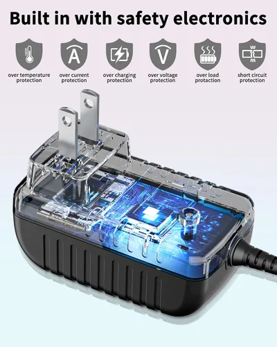Vista 3 de 12V Volt Battery Charger Compatible with Kids Ride On Car Best Choice Products Wrangler SUV