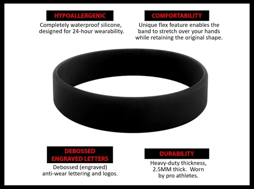 Vista 3 de Pulseras Motivacionales We Keep You Motivated - Usadas por Atletas Profesionales - Pulseras de Silicona y Goma Inspiradoras – Enfoque y Gimnasio