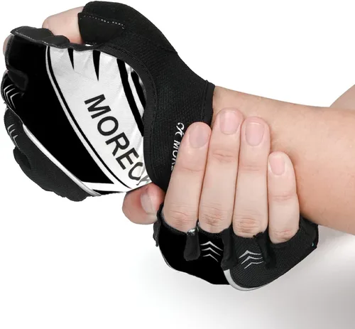 Vista 6 de BIKINGMOREOK Guantes de ciclismo de montaña para hombres y mujeres, medio dedo, entrenamiento, deportes, ciclismo de carretera, guantes de bicicleta