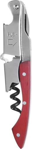 Vista 11 de OGGI Abridor de botellas de vino compatible con la TSA, sacacorchos para camareros, con mango de madera, palanca con doble bisagra, abrebotellas