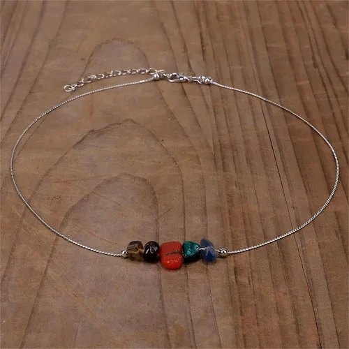 Vista 5 de Gargantilla con signo del zodiaco de 12 constelaciones, cristal crudo, piedra natural, curativa, chakra, horóscopo, astrología, joyería para mujer