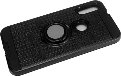 Vista 6 de Para Motorola Moto E (2020) XT2052 - Funda para teléfono con soporte de anillo - RS2 Negro