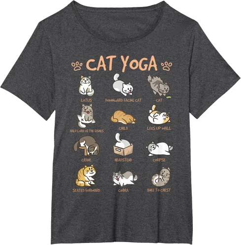 Vista 31 de Cat Yoga Poses Cats Practicing Mindfulness Meditación Kitten - Camiseta, Negro, S