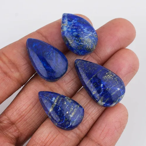 Vista 4 de CRYSTALIS Al por mayor 4 piezas de piedras preciosas sueltas naturales de lapislázuli en bruto, cabujones para fabricación de joyas, piedras pulidas