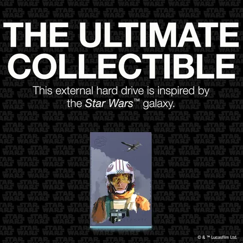 Vista 2 de Seagate Luke Skywalker SE FireCuda - Disco duro externo de 2 TB - USB 32 iluminación LED RGB personalizable azul funciona con PC Mac Playstation