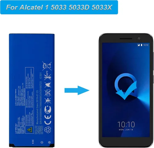 Vista 4 de Batería de repuesto TLi019D7 compatible con Alcatel 1 5033E 5033 5033D 5033X 5033Y 5033A 5033J con herramientas