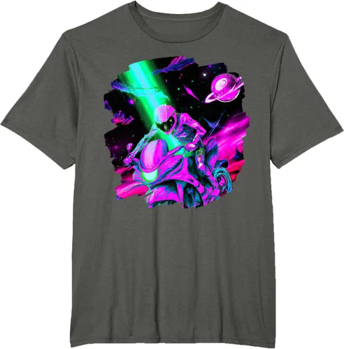 Vista 7 de Camiseta de motociclista espacial para motociclista astronauta, Negro, S