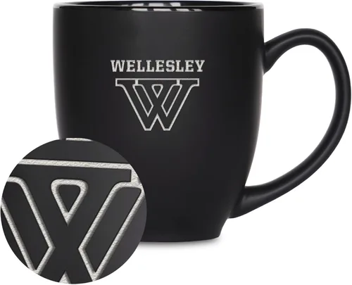 Vista 221 de Rico Industries - Taza de cerámica mate negra con grabado láser estándar de 15oz para NCAA (escuelas T & U) - Para bebidas calientes o frías