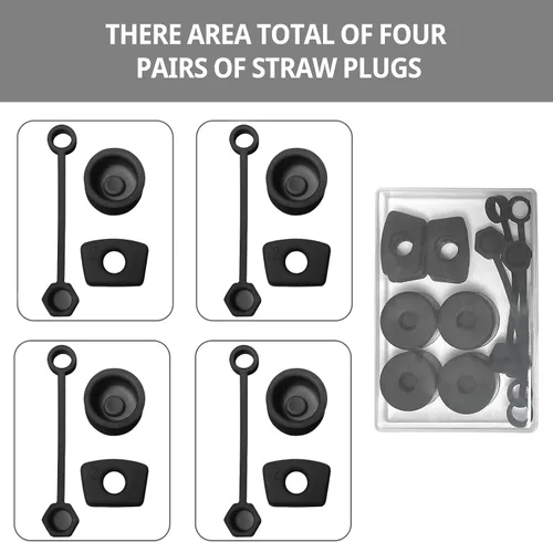Vista 5 de Juego de 4 tapones antiderrames para Stanley Cup 2.0, accesorios de 40 onzas/30 onzas, kit de silicona a prueba de fugas de accesorios para vasos