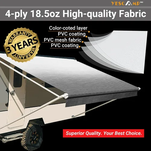Vista 2 de YESCAMP Tela de repuesto para toldo de autocaravana, resistente a la intemperie, de 4 capas, vinilo de 18.5oz para toldo de camper - Toldo universal