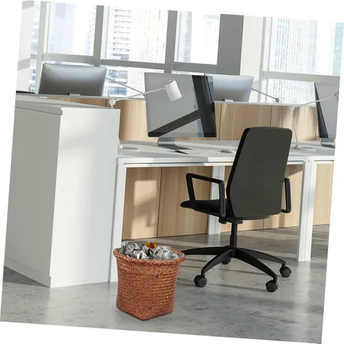 Vista 8 de Cubo de basura pequeño para basura, cesta de basura tejida para el hogar, oficina, baño, cocina, debajo del escritorio, 26/28/33CM