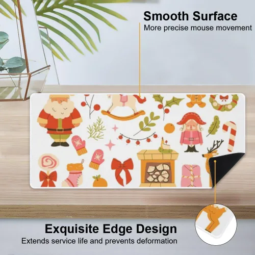 Vista 4 de Light- Based with Santa Mouse Pad Large Gaming Mousepad with Non- Slip Rubber Base Smooth Face Pc Mouse Pad Table Mat Mens Office Decor for School