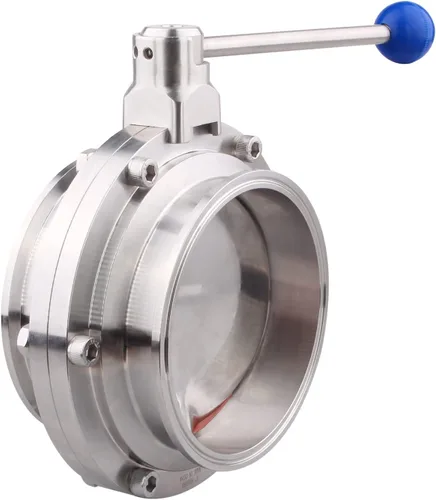 Vista 10 de DERNORD Válvula de mariposa sanitaria con mango de acero inoxidable 304 Tri Clamp Trébol (1 pulgada)