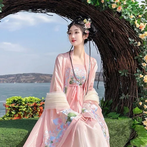 Vista 3 de KAROYD Traje de cosplay, bordado Hanfu chino estilo antiguo traje de las mujeres para HalloweenNavidad