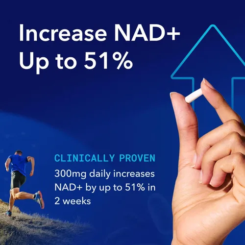 Vista 5 de TRU NIAGEN Suplemento NAD patentado para la función cerebral, antienvejecimiento y regeneración celular, niagen, 60 porciones de 300 mg Apoya