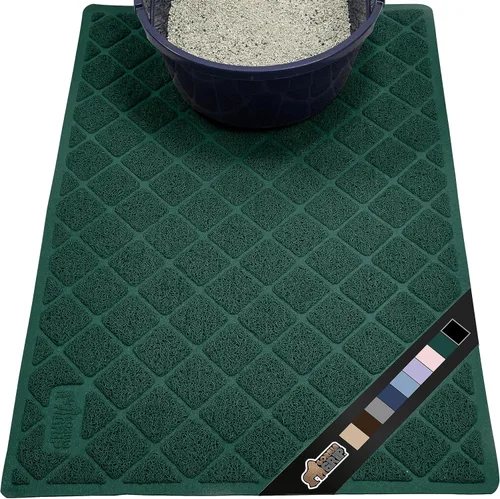 Vista 35 de GORILLA GRIP Tapete para caja de arena para gatos, resistente al agua, respaldo texturizado, fácil de limpiar, menos residuos y suelos limpios, 17 x