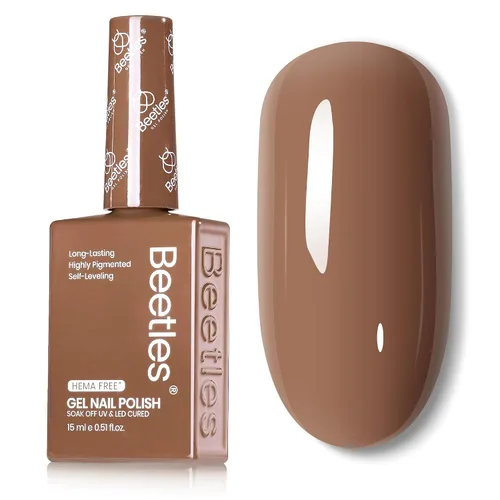 Vista 16 de Beetles - Esmalte de gel blanco, 0.5 onzas líquidas, tamaño completo, sin A - Creme White Hema Free white Rhythm