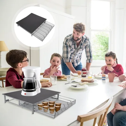Vista 7 de Hemoton Cajón para cápsulas de café, compatible con K-Cups, 36 soportes, no enrollable, compacto debajo de la cafetera, cajón deslizante