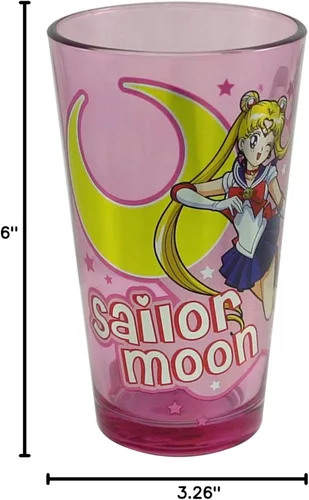 Vista 4 de JUST FUNKY Sailor Moon Moon Princess Halation - Vaso de pinta rosa (16 onzas)