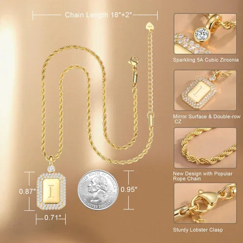 Vista 3 de Collar con inicial de oro para el día de San Valentín para mujer, collar con letra para ella, regalo de cumpleaños para amigos, collar con dije