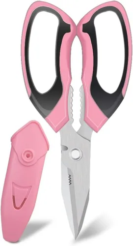Vista 9 de Tijeras de acero inoxidable ultra afiladas, tijeras resistentes con cubierta protectora, tijeras para alfombras multiusos, cartón de fácil corte Kit