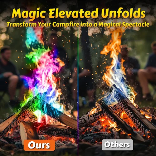 Vista 7 de HGD (Paquete de 28) Paquetes de Cambio de Color de Fuego de Hoguera Mágica para Hoguera - En Realidad 30pk Bono 2 Gratis, Chimenea