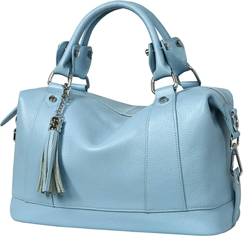 Vista 29 de Heshe - Bolsa de hombro de piel para mujer, con asa superior, bolsa cruzada