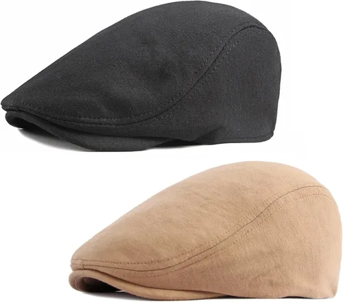 Vista 14 de DIYDECAL Paquete de 2 gorras planas para hombre Ivy Gatsby Newsboy