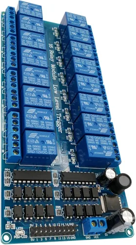 Vista 2 de Placa de módulo de relé de 16 canales de 12 V para Arduino DSP AVR PIC ARM
