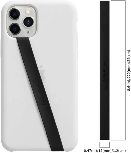 Vista 6 de Sinjimoru Correa elástica de silicona para teléfono, soporte de agarre flexible y elástico para iPhone y Android, bucles de teléfono seguros
