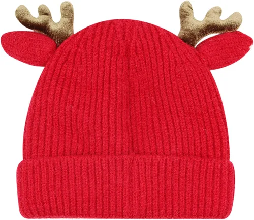 Vista 5 de Gorro para bebé, lindo cuerno, reno de ganchillo, gorro de punto para invierno, cálido para niños y niñas