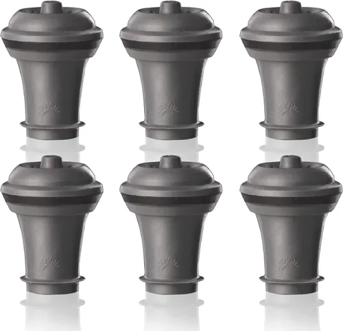Vista 8 de Vacu Vin Juego de 2 tapones de vacío para guardar vino, color gris, sellado hermético para botellas abiertas para preservar la frescura hasta 10