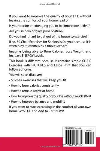 Vista 2 de 50 Chair Exercises for Seniors with Pictures and Large Print Relieve Pain, Loss Weight, Improve Balance and Live Longer.