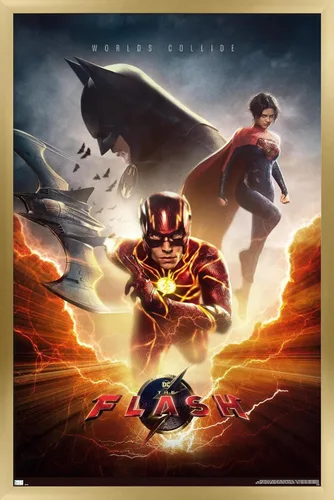 Vista 18 de Trends International DC Comics Movie The Flash - Póster de pared de una hoja, 14.725 x 22.375 pulgadas, versión enmarcada de madera de granero