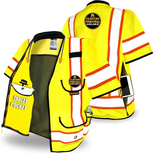 Vista 10 de KwikSafety Chaleco de seguridad GODFATHER Clase 2 y Clase 3 ANSI OSHA Hi Vis Chaleco