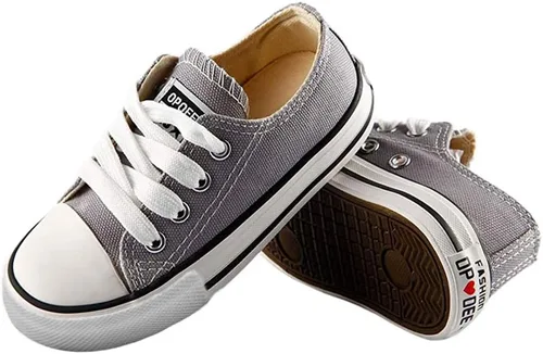 Vista 2 de iFANS - Tenis de lona de caña baja con cordones para niños y niñas