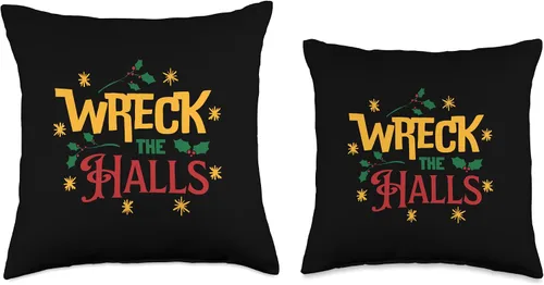 Vista 3 de jovy fits Wreck Funny Christmas Deck The Halls - Almohada para niños, 16 x 16 pulgadas, multicolor