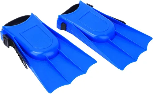 Vista 3 de Un par de aletas cortas de PVC para niños y niñas de buceo ligero para entrenamiento de natación y buceo de pies para niños y jóvenes, conjunto