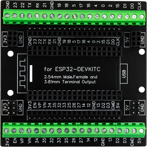 Vista 11 de para ESP32 Placa de ruptura 30 pines GPIO 1 en 3 Placa de expansión Bloques de terminal de 3.81mm 0.15" para módulo ESP32 ESP-WROOM-32 ESP32-DevKitC